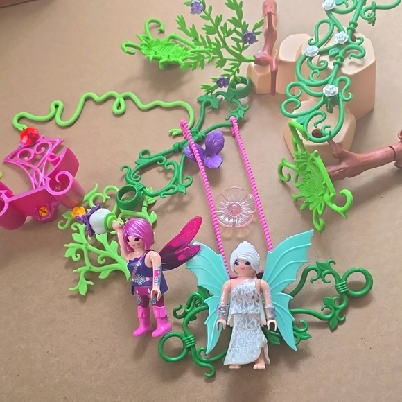 Playmobil Fairy Fairies Land Queen Throne Flowers Swing Vines Trees + more - Picture 5 of 6